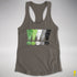 Distressed Aromantic Pride Exclamation Points Women's Racerback Tank - Dark Grey